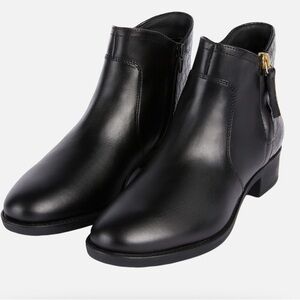 Geox Felicity black leather ankle boot sz 7.5 US or 38 EU